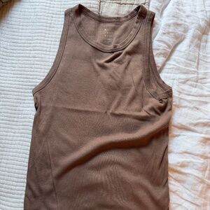 A New Day Slim Fit Ribbed Tank Top, Size XL, Light Brown